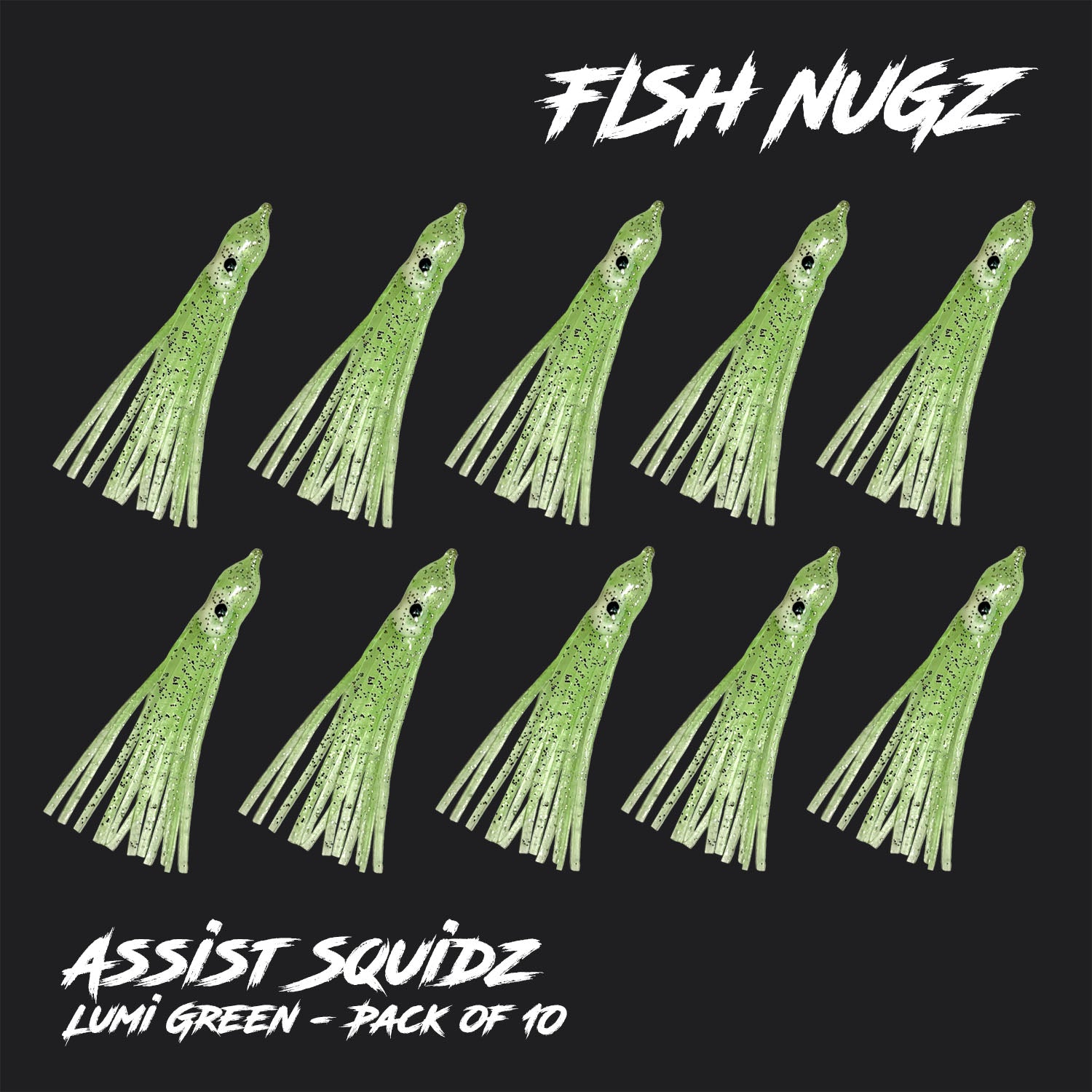 Fish Nugz Assist Squidz - Mini Muppets - Lumi Green